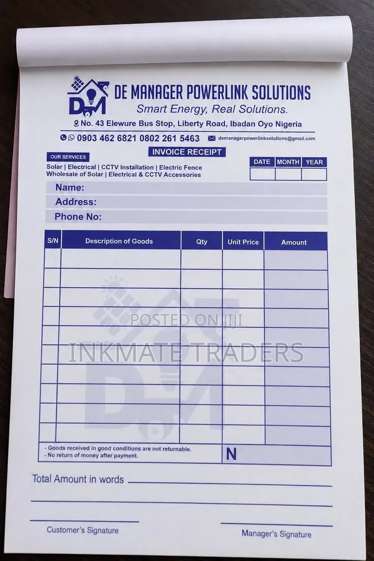 Carbonless Receipt