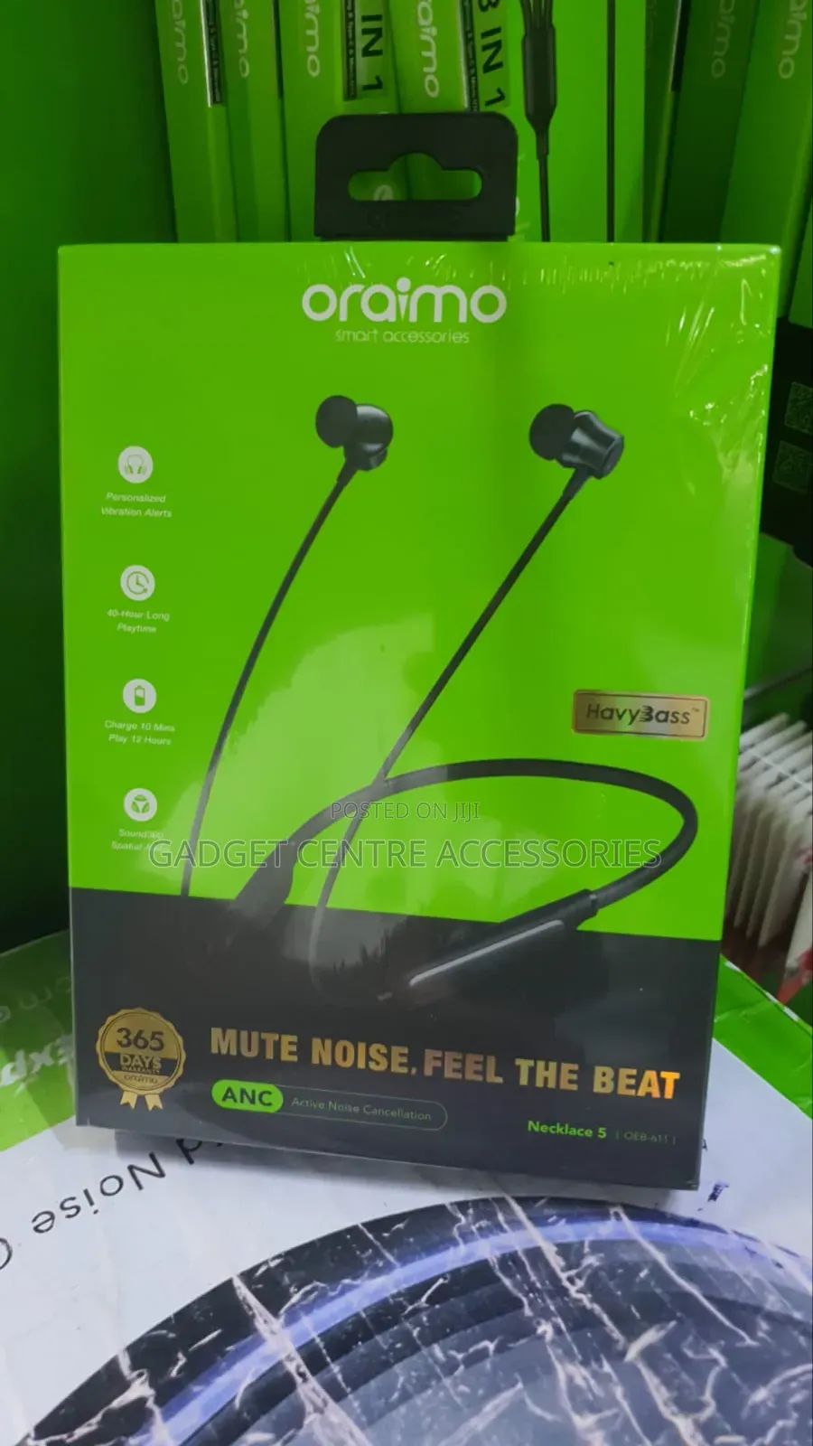 New Oraimo Necklace 5 Wireless Earphones With Noise Cancellation