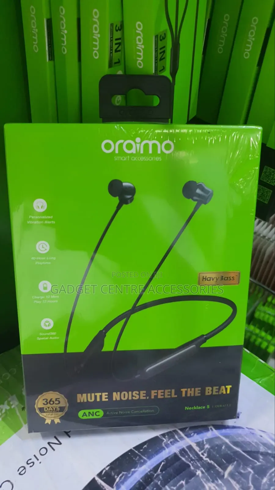 New Oraimo Necklace 5 Wireless Earphones With Noise Cancellation