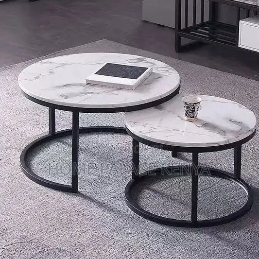 Coffee Tables; Space-Saving Nesting Coffee Tables With Metal Legs