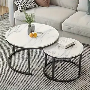 Coffee Tables; Space-Saving Nesting Coffee Tables With Metal Legs