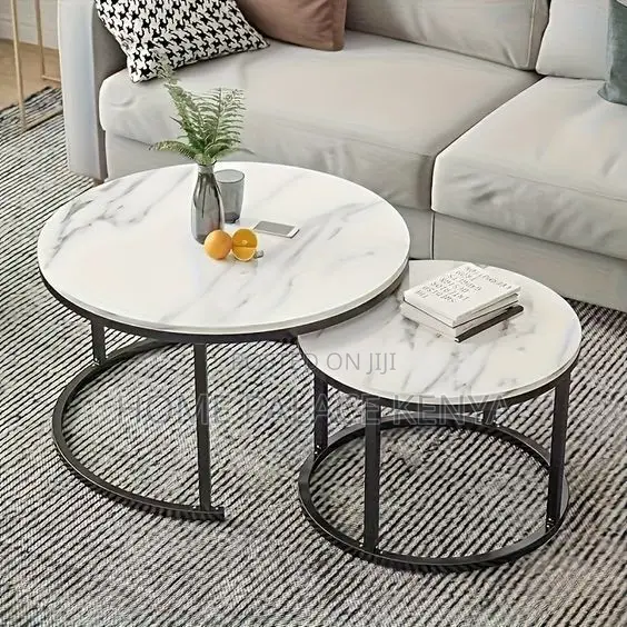Coffee Tables; Space-Saving Nesting Coffee Tables With Metal Legs