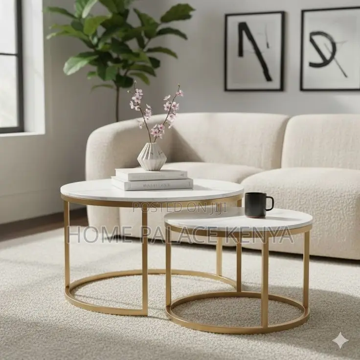 Coffee Tables; Space-Saving Nesting Coffee Tables With Metal Legs