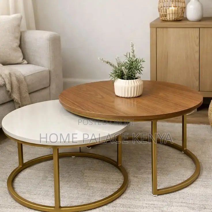 Coffee Tables; Space-Saving Nesting Coffee Tables With Metal Legs