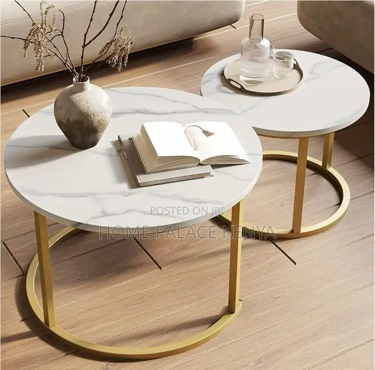 Coffee Tables; Space-Saving Nesting Coffee Tables With Metal Legs