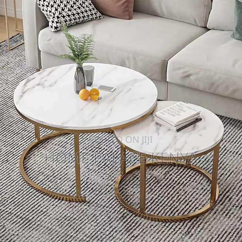 Coffee Tables; Space-Saving Nesting Coffee Tables With Metal Legs