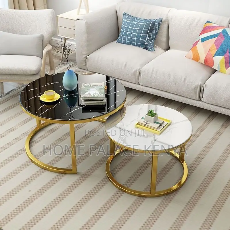 Coffee Tables; Space-Saving Nesting Coffee Tables With Metal Legs