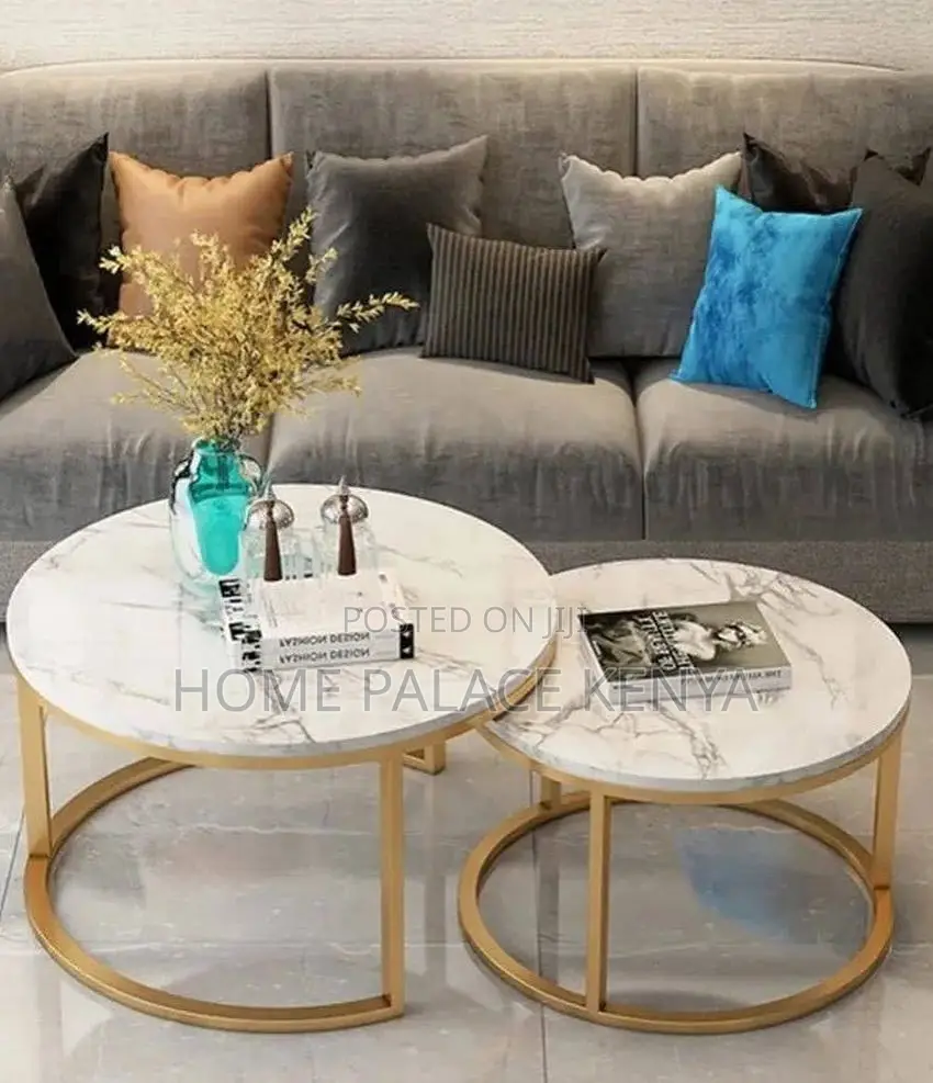 Coffee Tables; Space-Saving Nesting Coffee Tables With Metal Legs