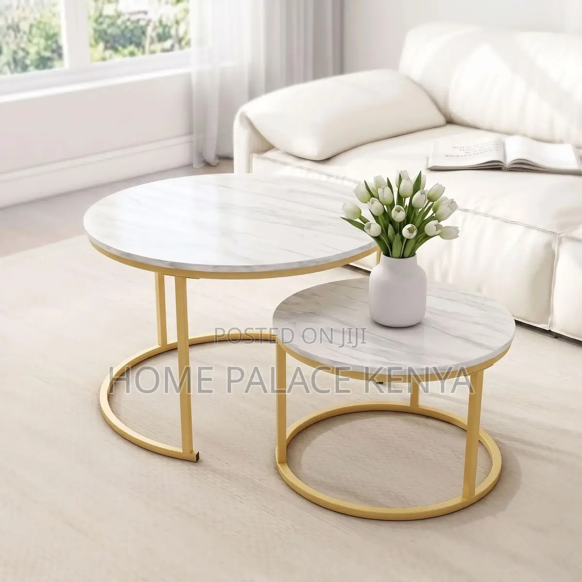 Coffee Tables; Space-Saving Nesting Coffee Tables With Metal Legs