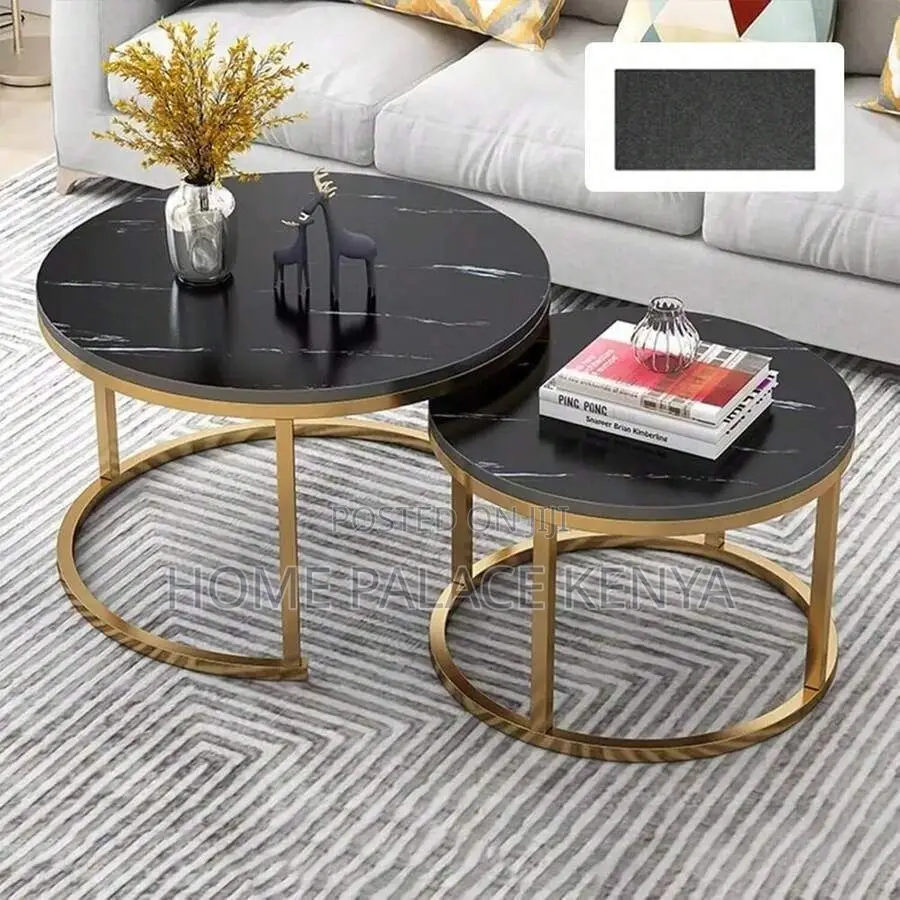 Coffee Tables; Space-Saving Nesting Coffee Tables With Metal Legs