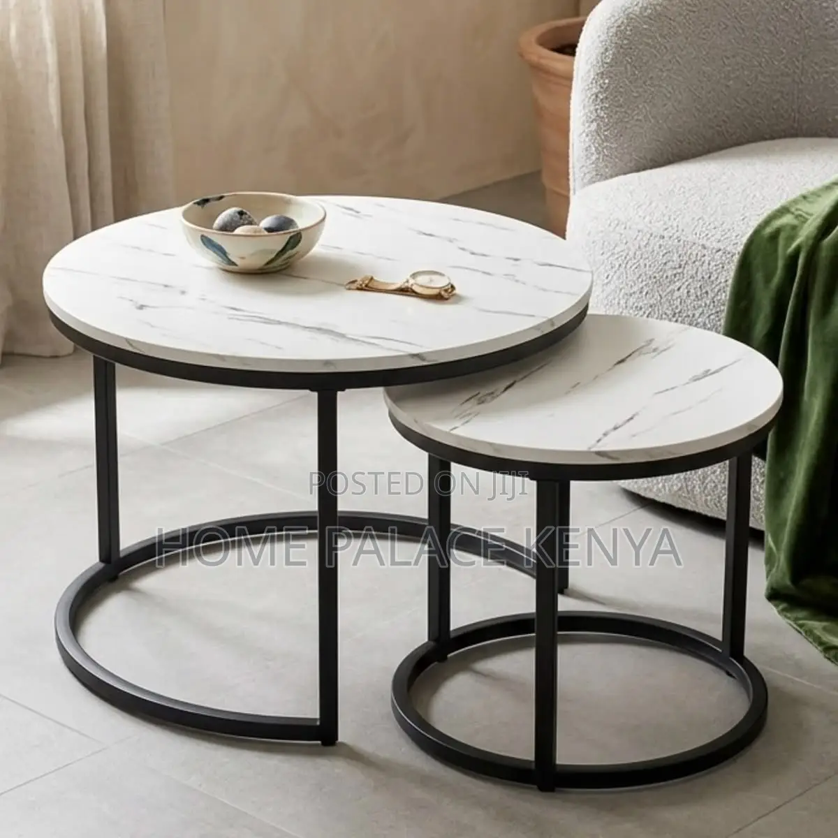 Coffee Tables; Space-Saving Nesting Coffee Tables With Metal Legs