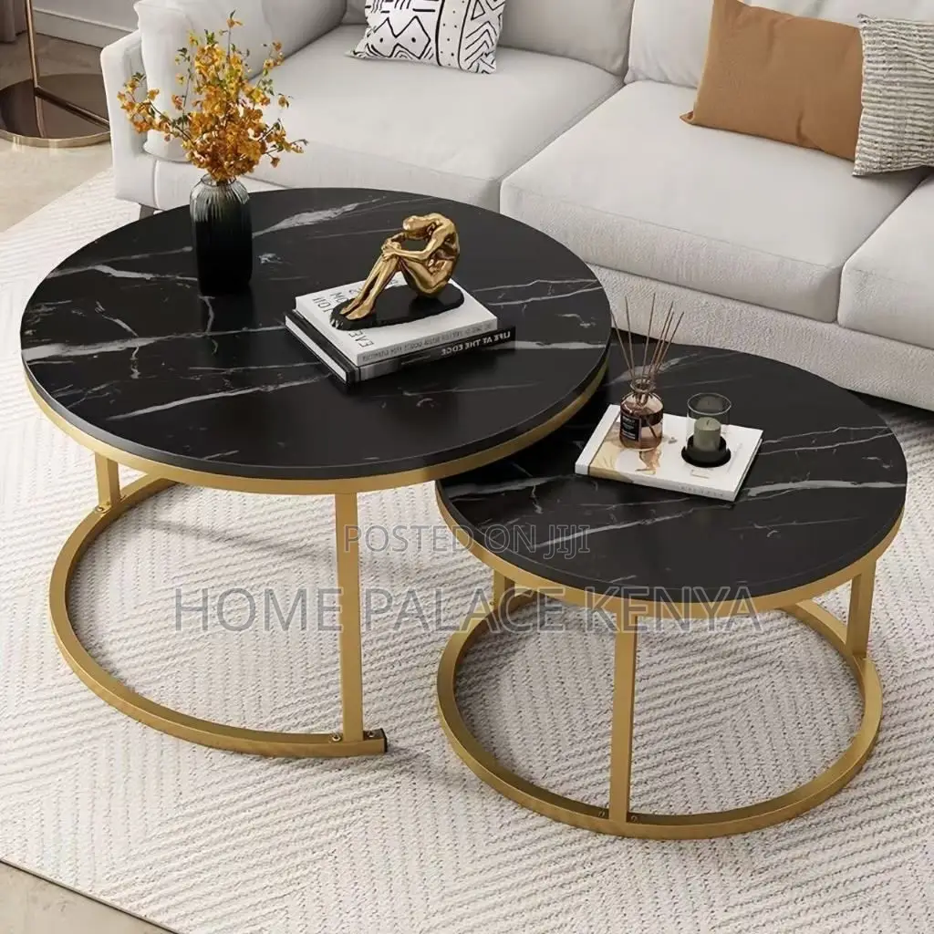 Coffee Tables; Space-Saving Nesting Coffee Tables With Metal Legs