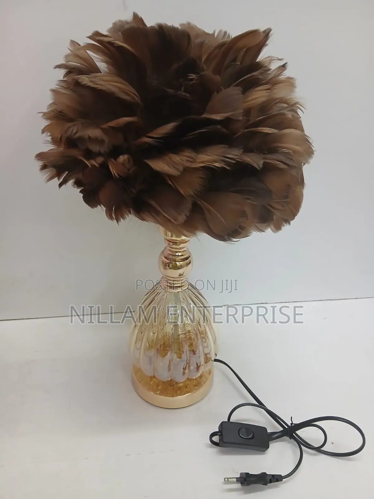 Crystal Feather Lamp Table