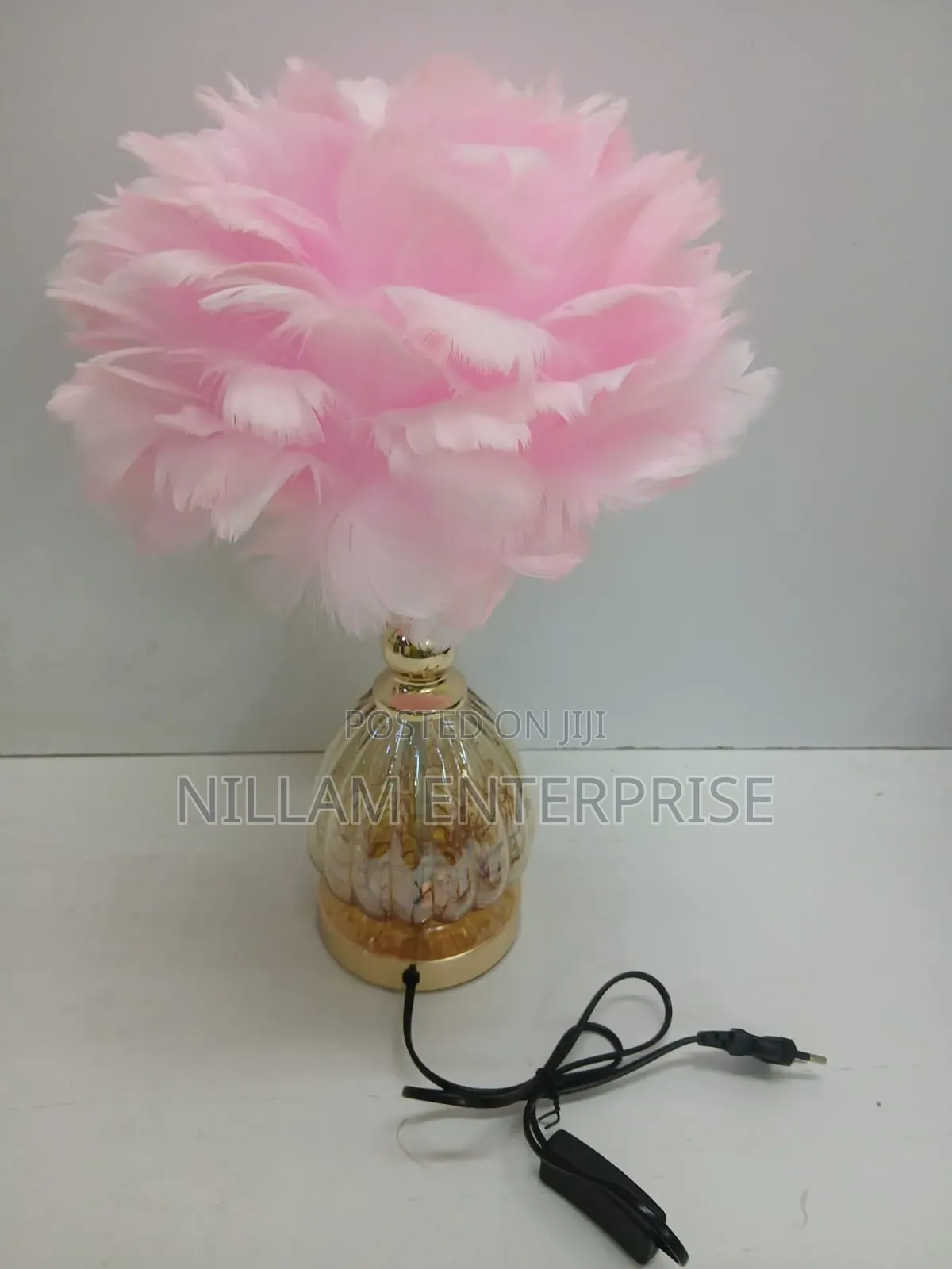 Crystal Feather Lamp Table