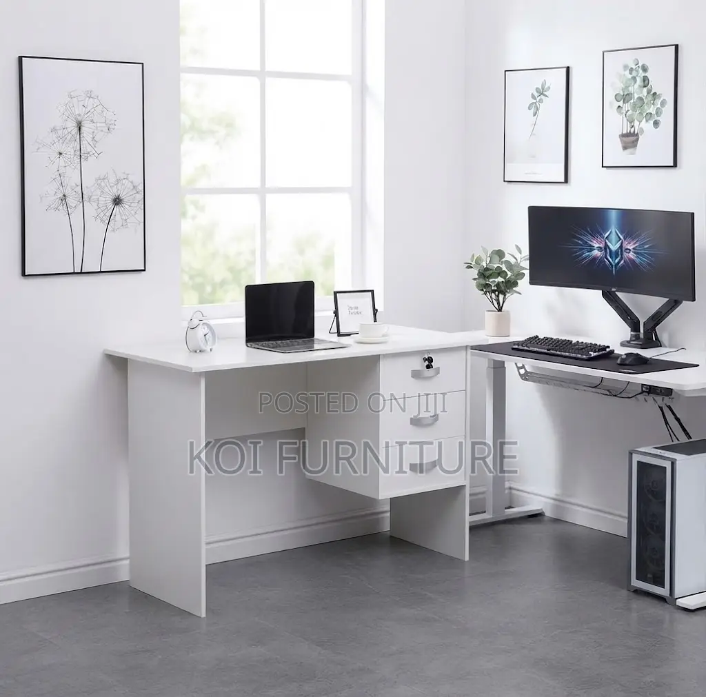 Office Desk; 1200mm White Cleric Hoem Office Study Paper Work Table