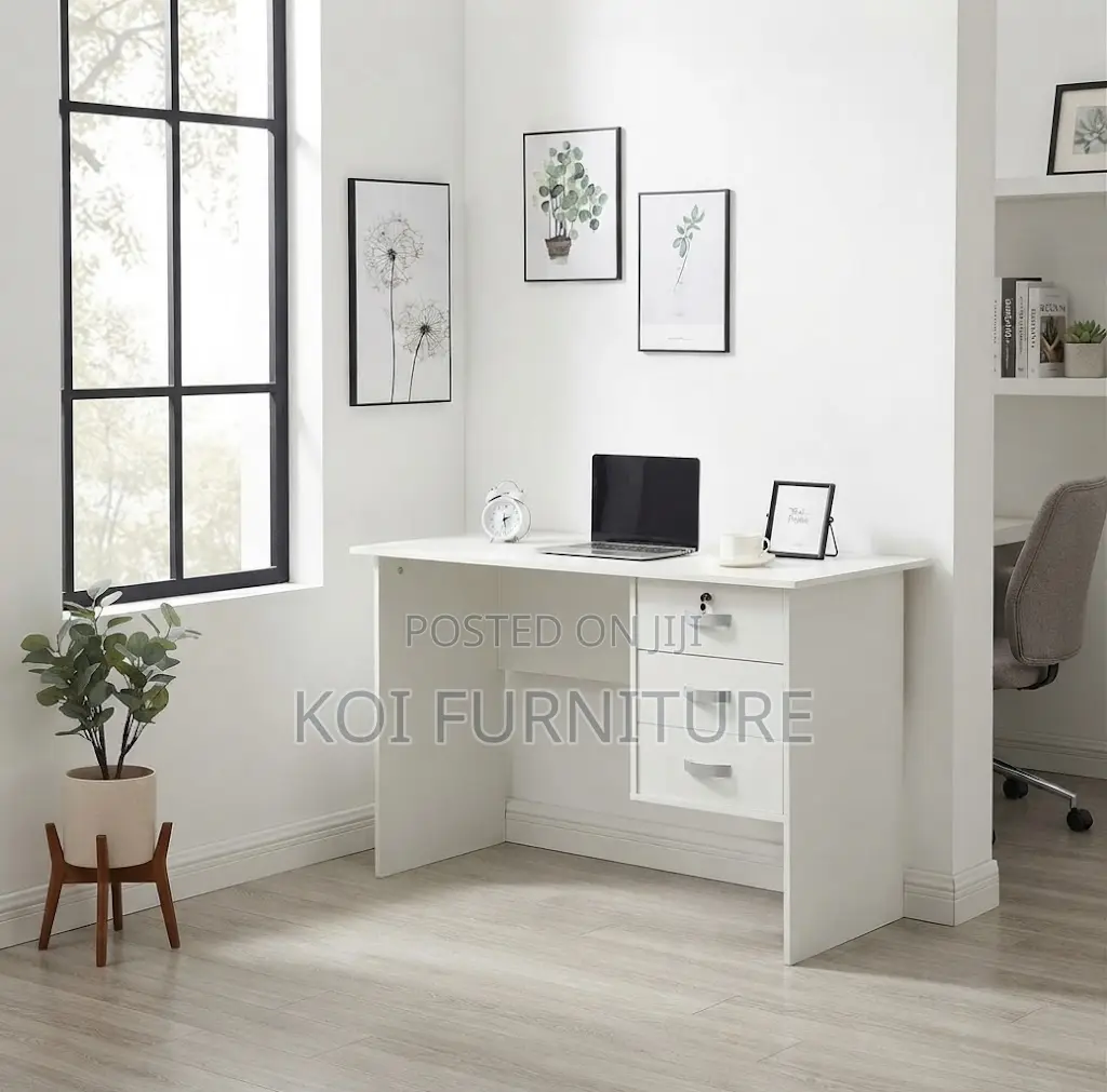 Office Desk; 1200mm White Cleric Hoem Office Study Paper Work Table
