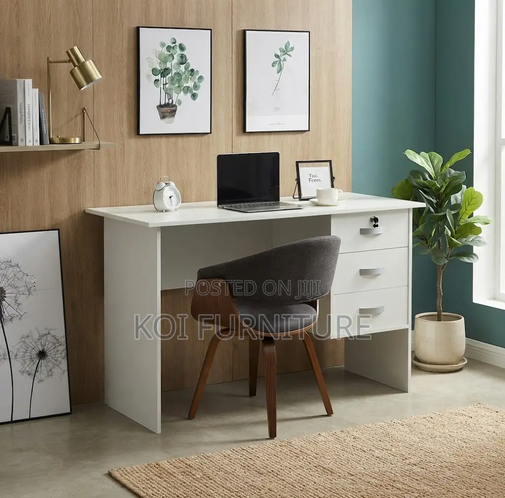 Office Desk; 1200mm White Cleric Hoem Office Study Paper Work Table
