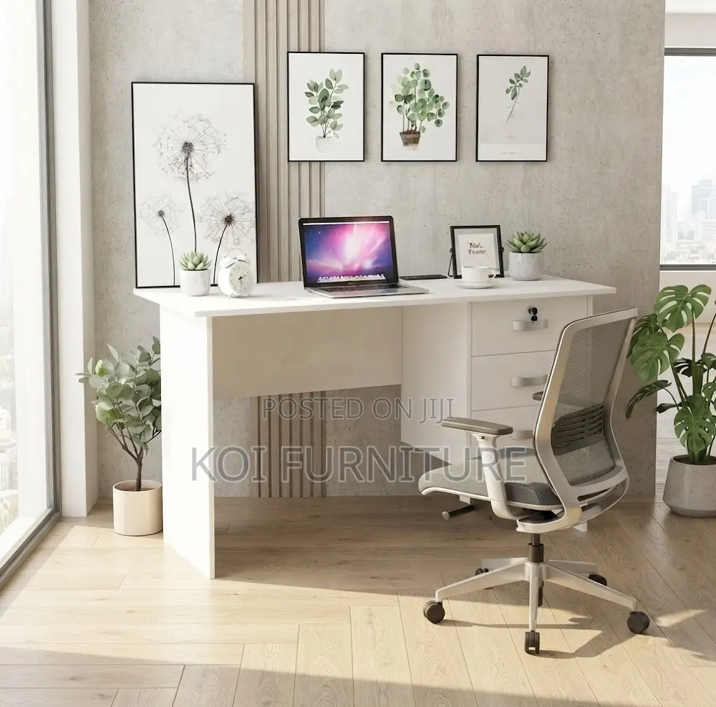 Office Desk; 1200mm White Cleric Hoem Office Study Paper Work Table