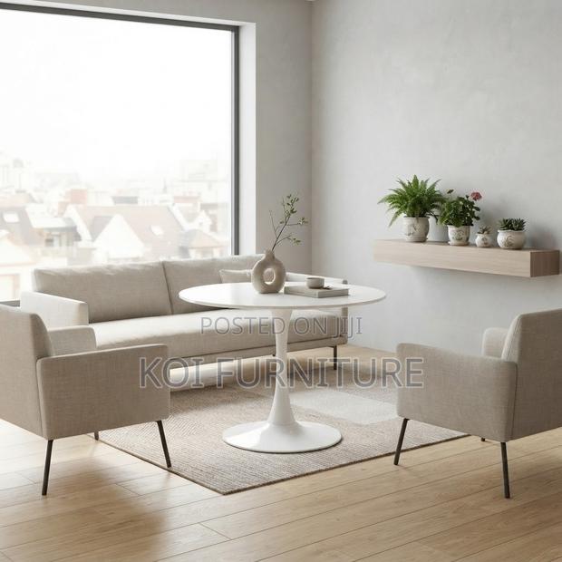 Cofffee Table; Round White Center Piece Home Office Marble Table