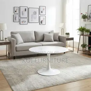Cofffee Table; Round White Center Piece Home Office Marble Table