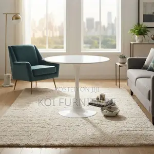 Cofffee Table; Round White Center Piece Home Office Marble Table