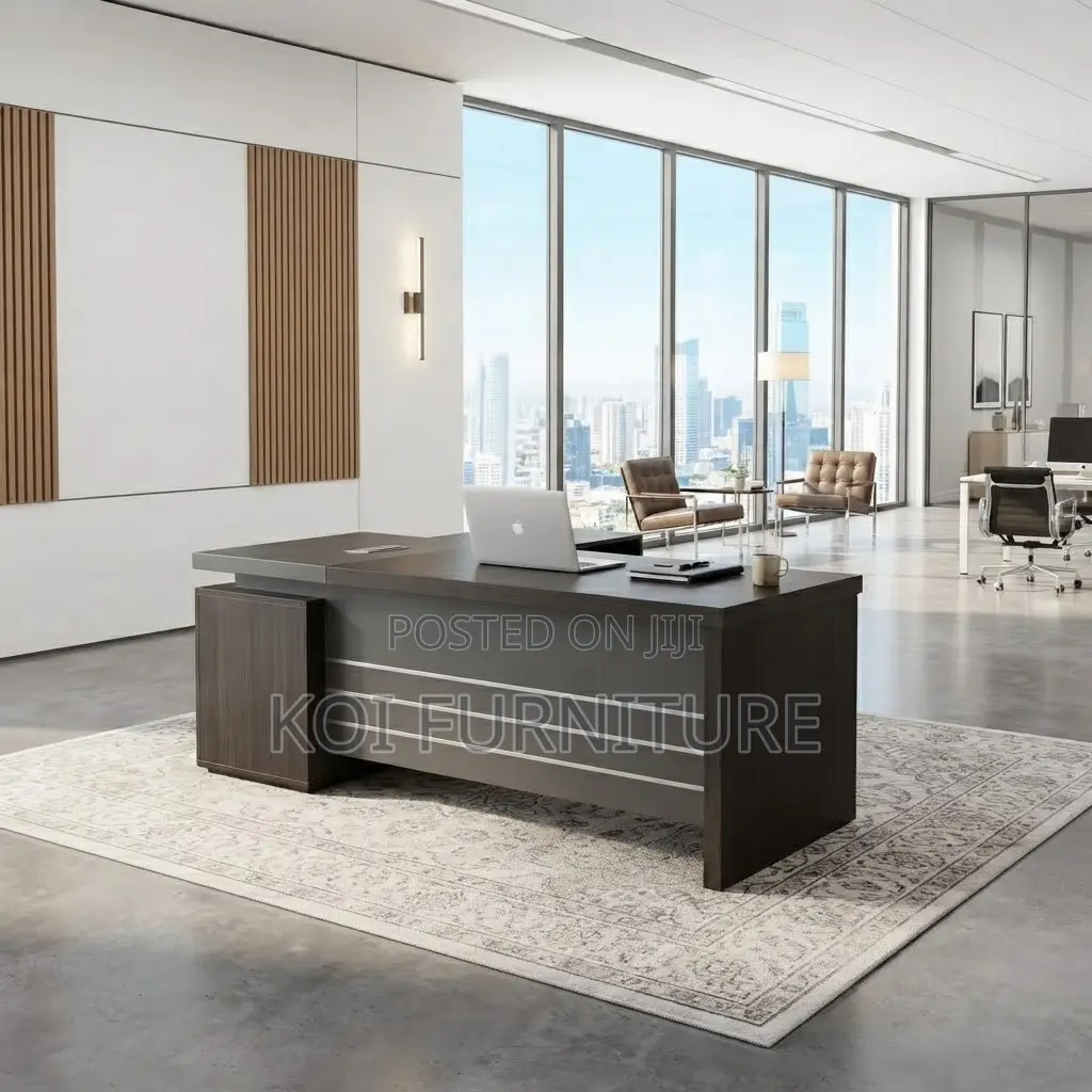 Office Desk; Centered 1600MM Executive L Shaped Office Desk
