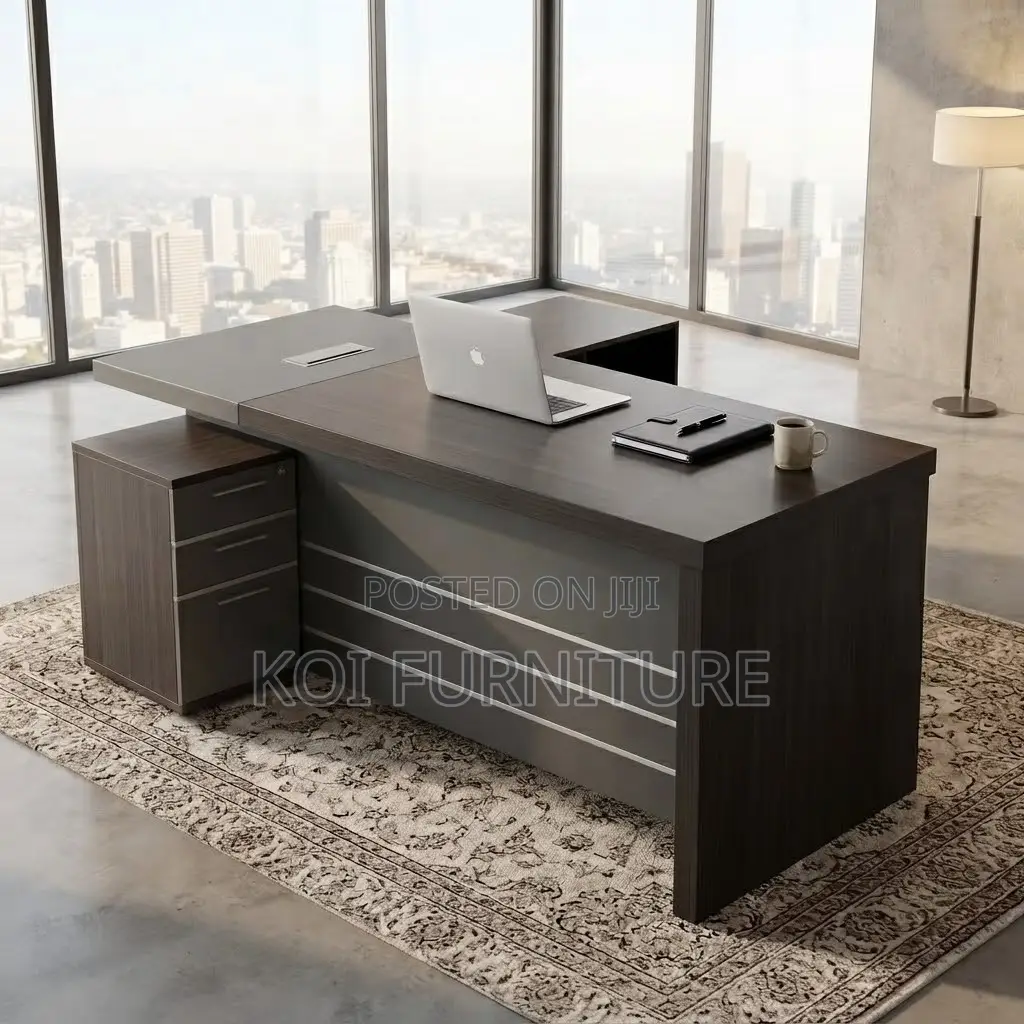 Office Desk; Centered 1600MM Executive L Shaped Office Desk