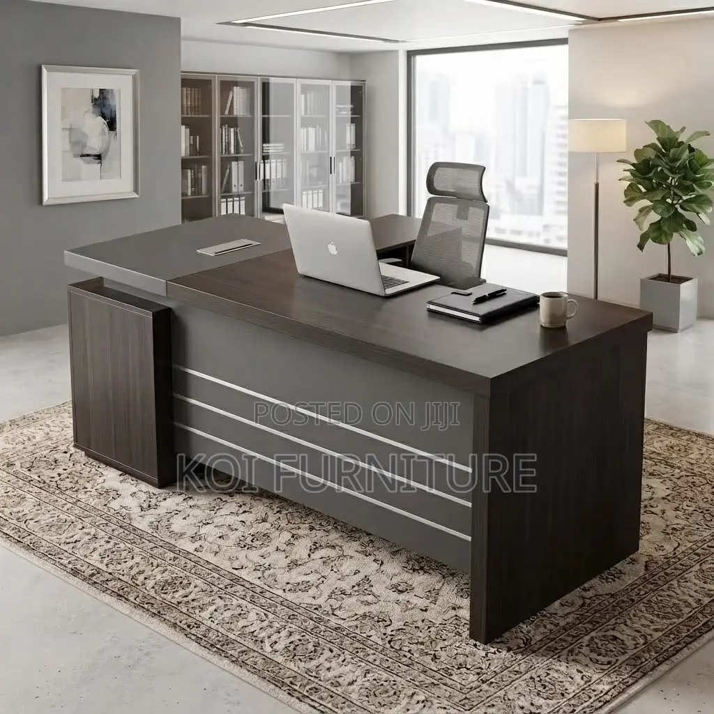 Office Desk; Centered 1600MM Executive L Shaped Office Desk