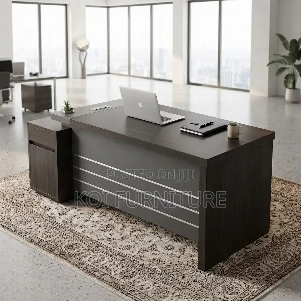 Office Desk; Centered 1600MM Executive L Shaped Office Desk