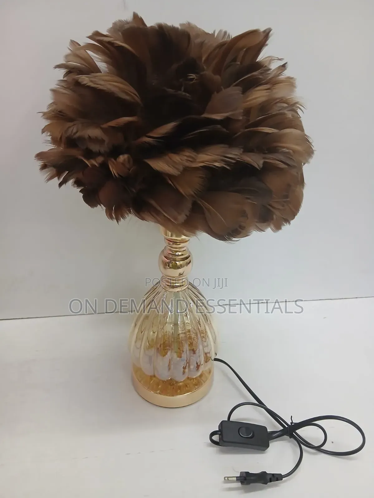 Crystal Feather Lamp Table