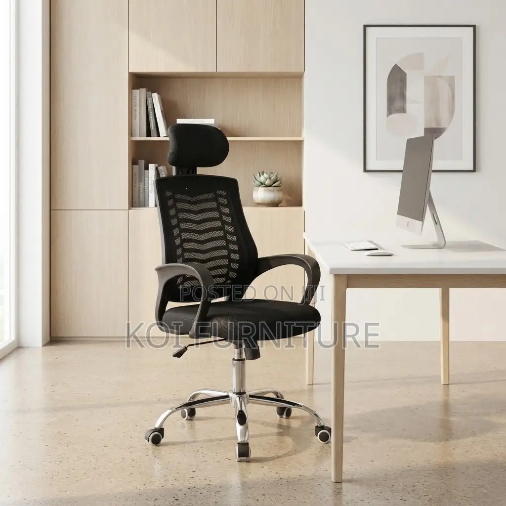 Office Chairs; Adjustable Fabric Chair With Integerated Headrest