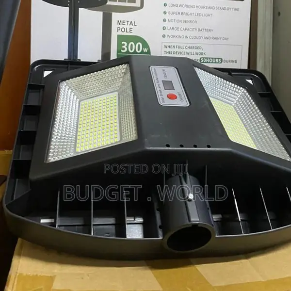 JSOT JS-115 300W Solar Powered Street Lamp – Metal Pole Included