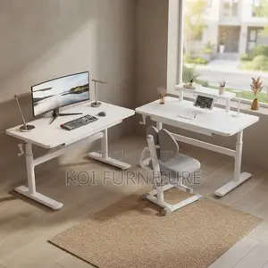 Office Desk; 1200mm Top Height Adjustable Manual White Desk