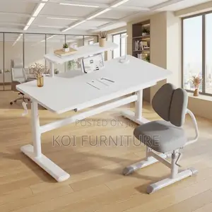 Office Desk; 1200mm Top Height Adjustable Manual White Desk