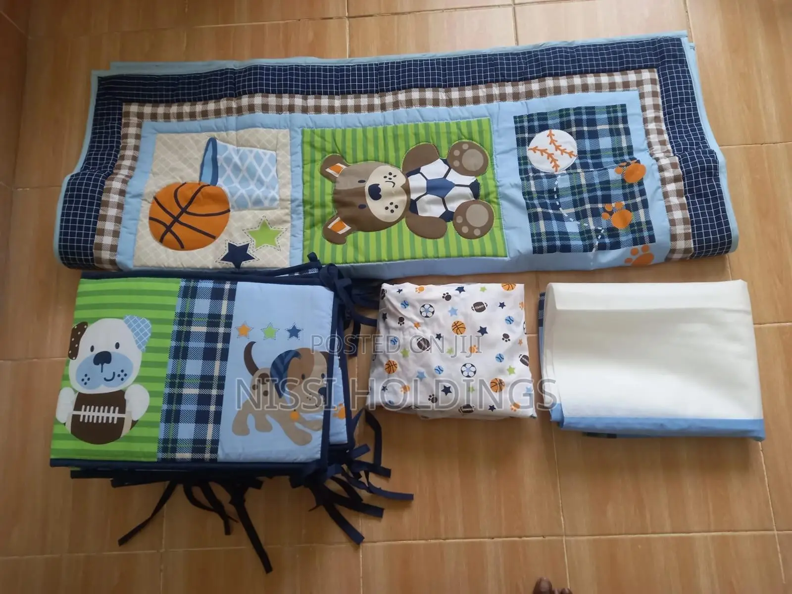 Baby Cot Bumper Set Including Bedsheet,quilt, 4 Bumpers, Matress Cover