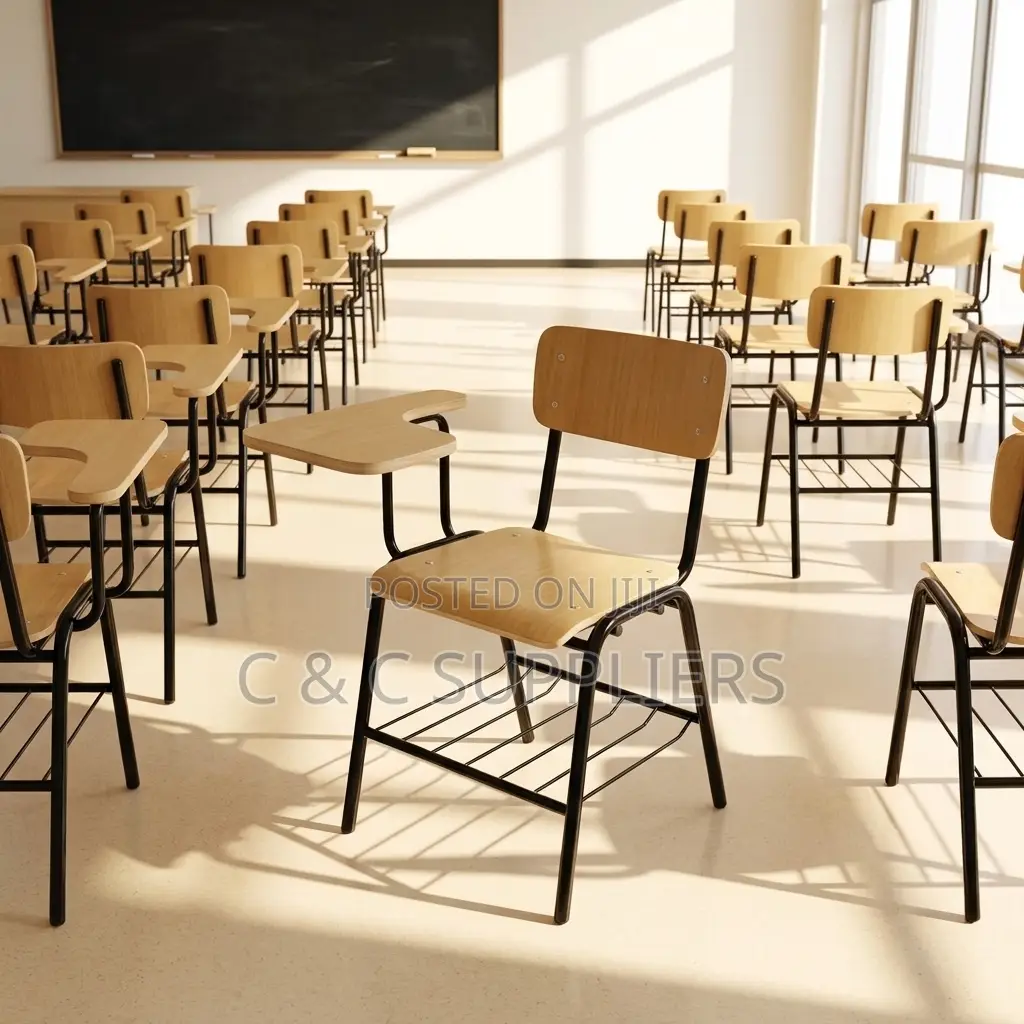 School Study Chair With Writing Pad.