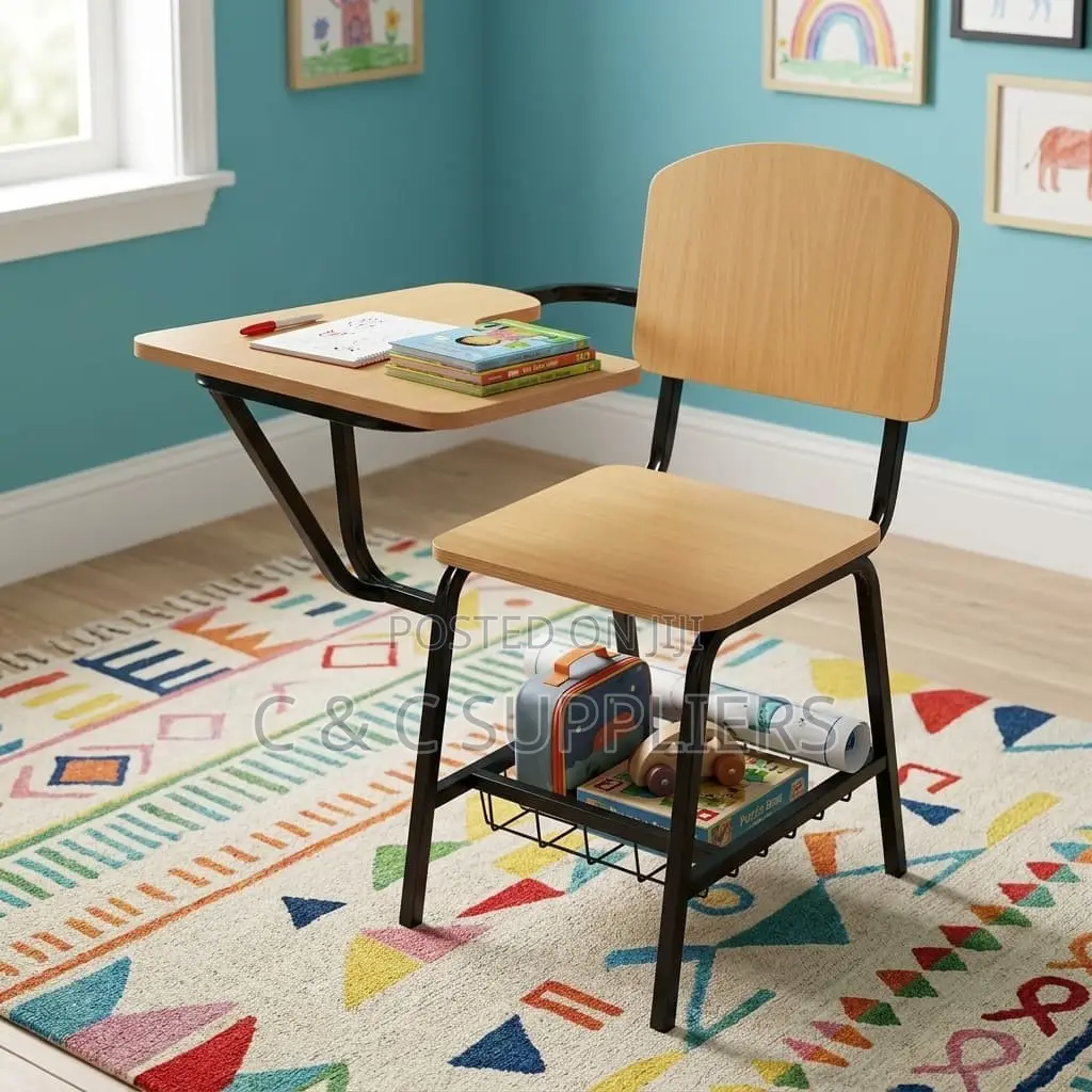 School Study Chair With Writing Pad.