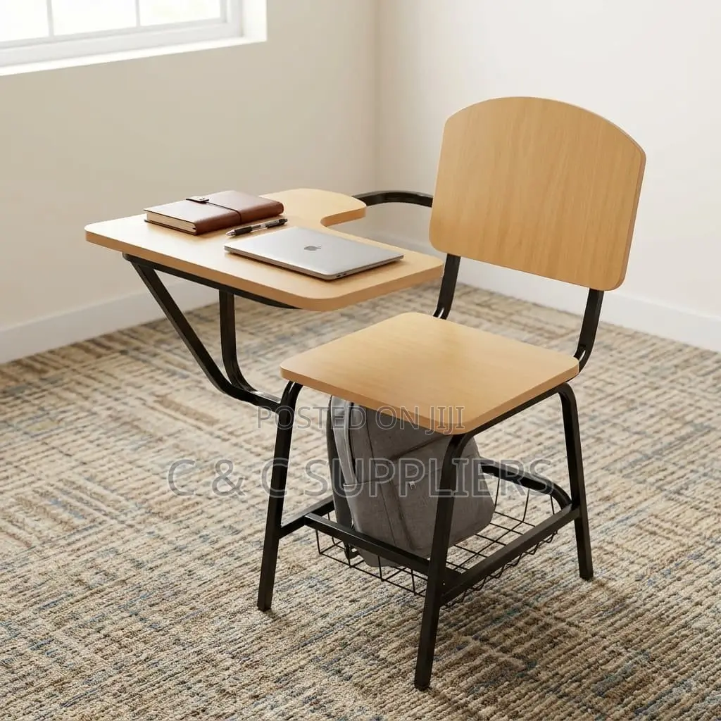 School Study Chair With Writing Pad.