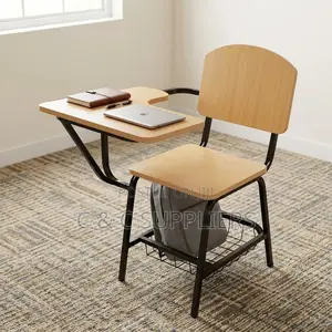 School Study Chair With Writing Pad.