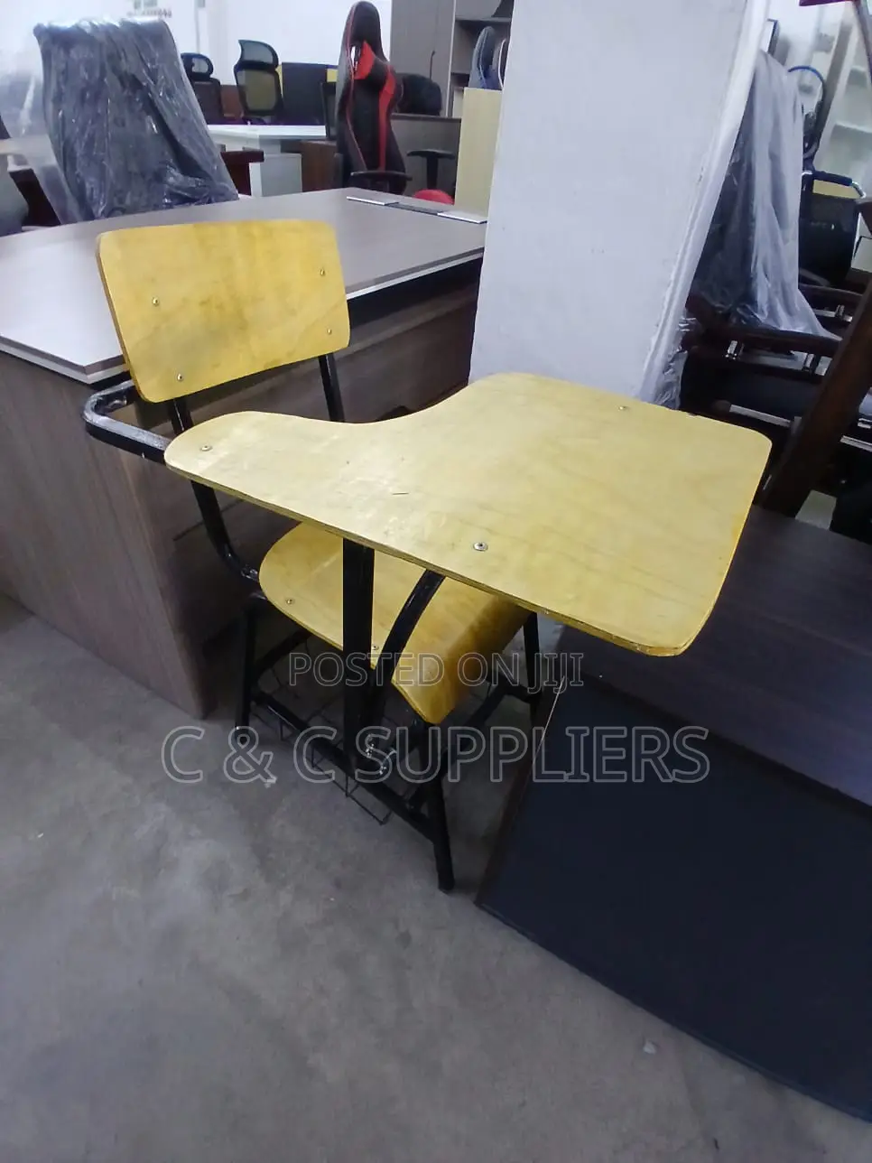 School Study Chair With Writing Pad.