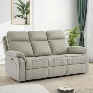 Recliners; Three Seater Leather Recliner Sofa With Padded Arms