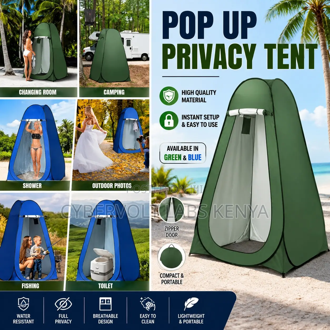 Pop Up Privacy Tent – Portable Changing Room, Shower & Camping Tent