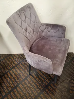Grey Velvet Diamond-Tufted Accent Chair
