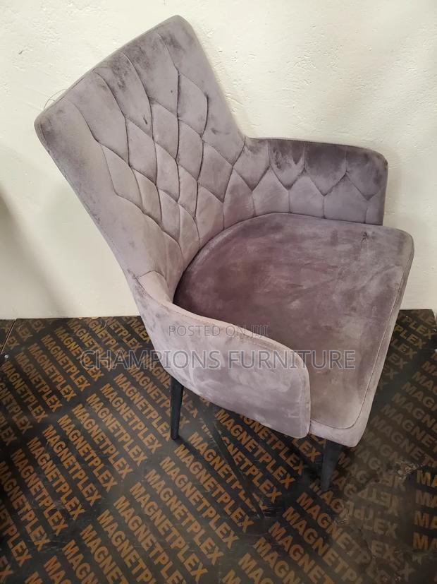 Grey Velvet Diamond-Tufted Accent Chair