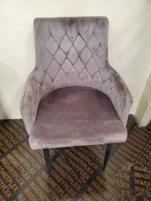 Grey Velvet Diamond-Tufted Accent Chair