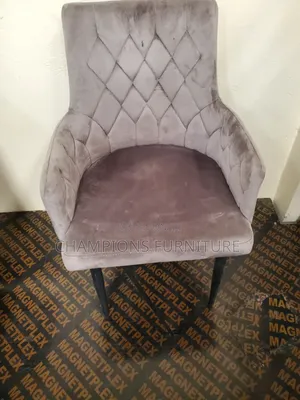 Grey Velvet Diamond-Tufted Accent Chair