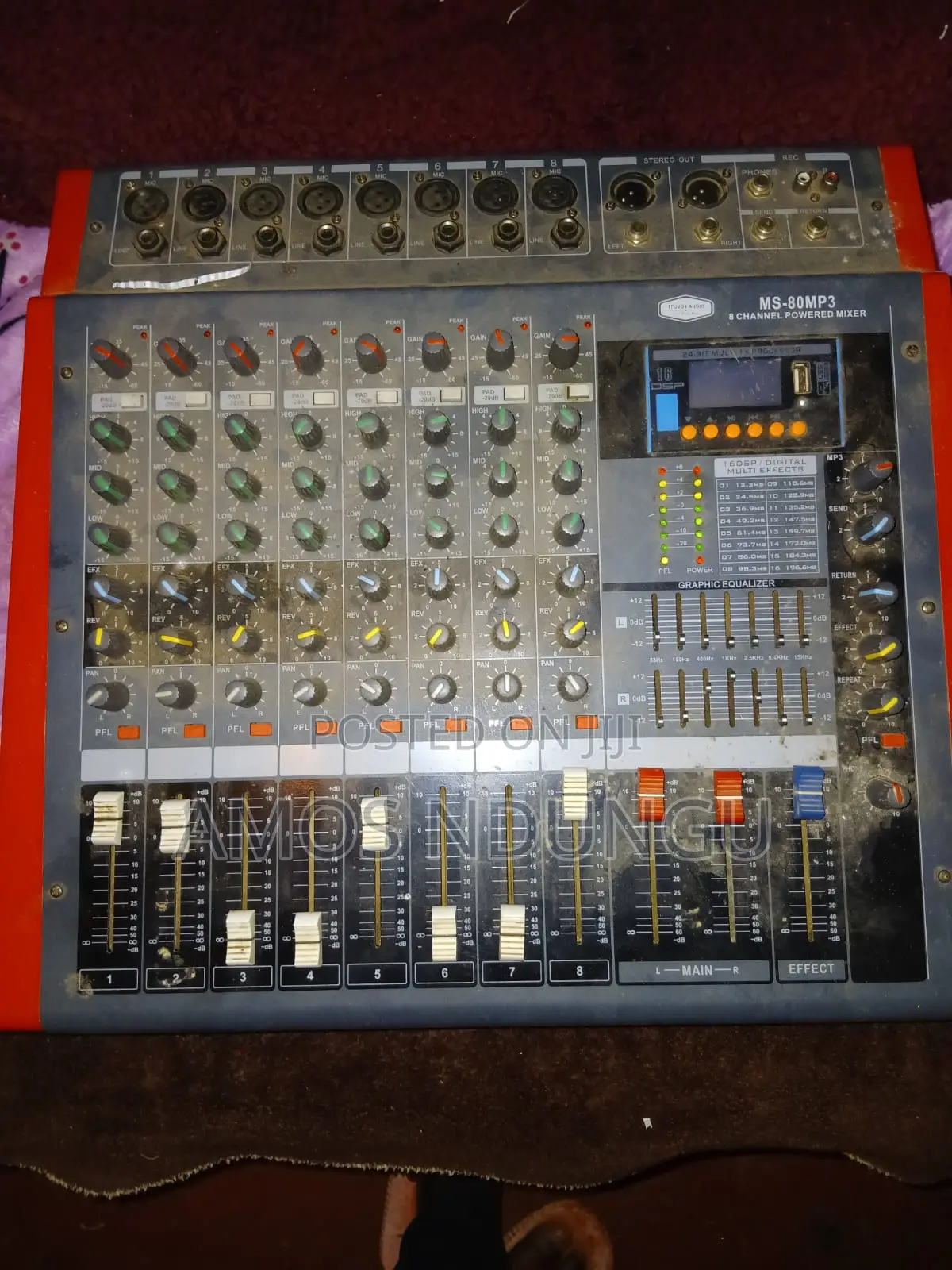 MS-80MP3 8-Channel Powered Audio Mixer