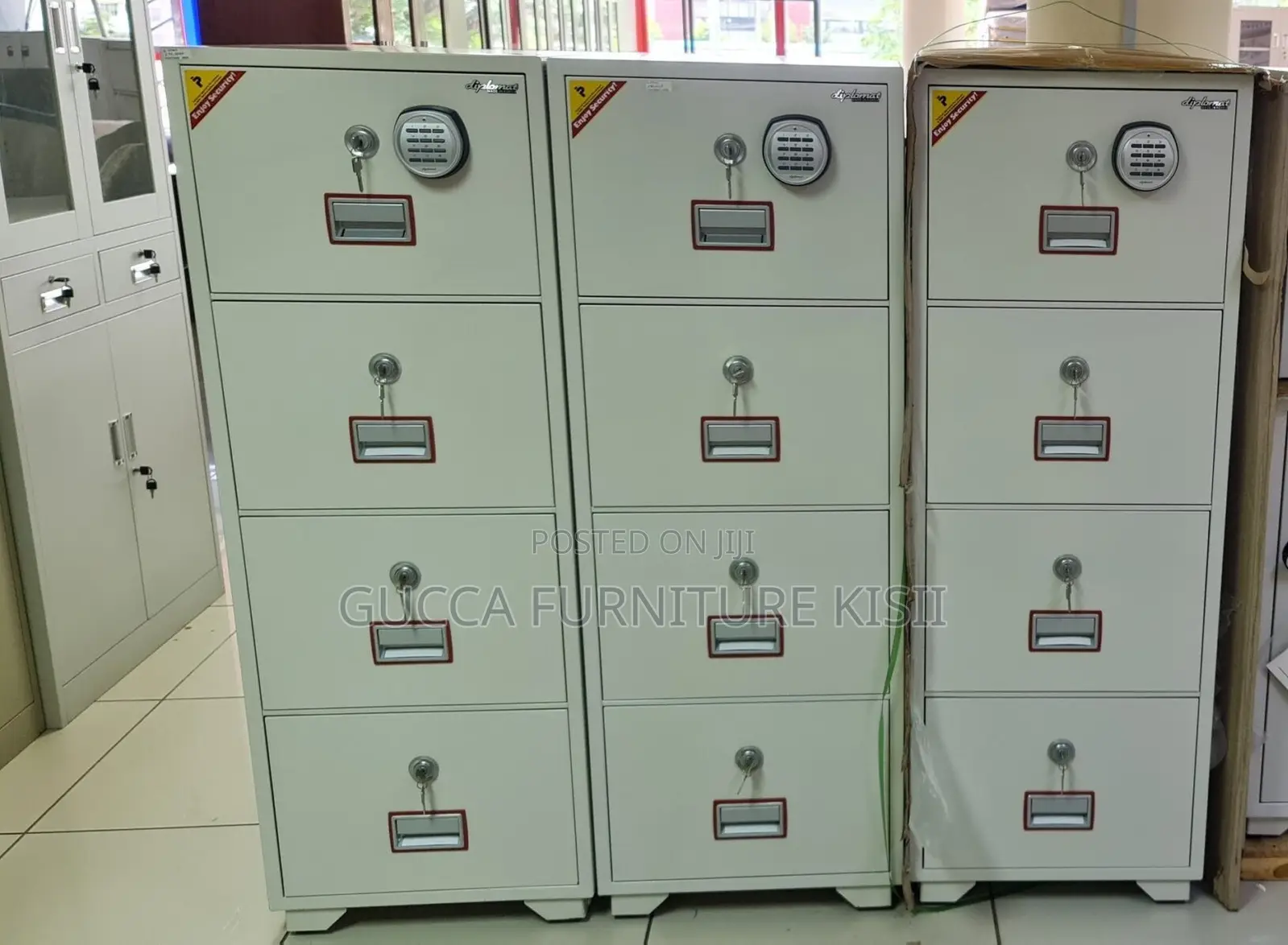 Fireproof Safe; 4-Drawer Fireproof Filing Cabinet