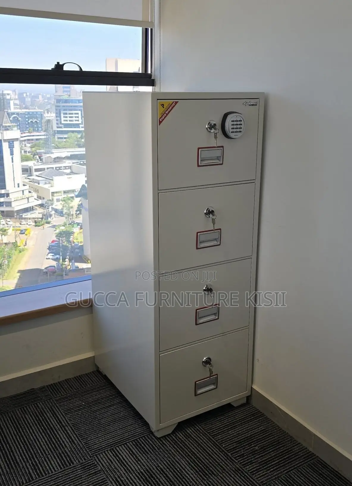 Fireproof Safe; 4-Drawer Fireproof Filing Cabinet
