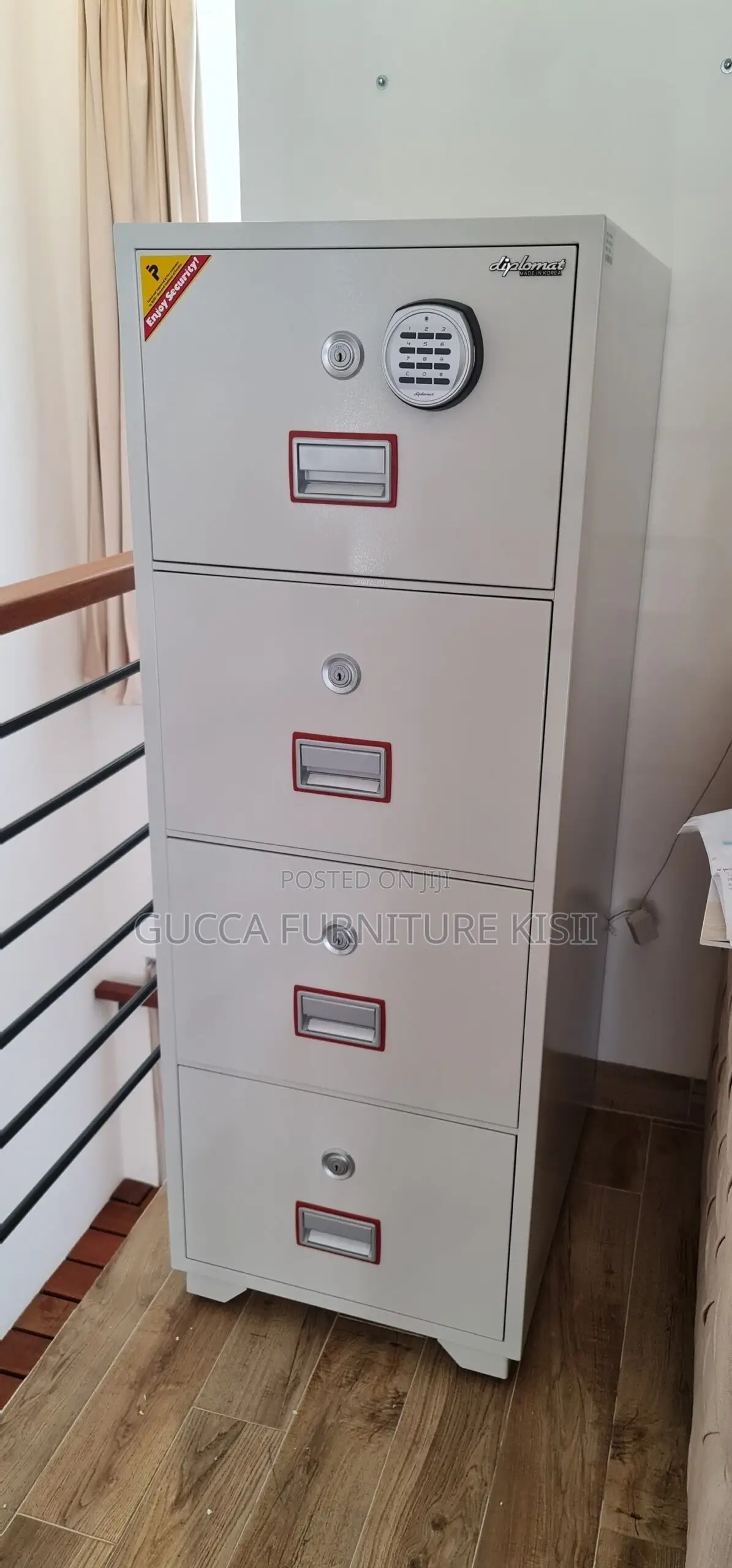 Fireproof Safe; 4-Drawer Fireproof Filing Cabinet